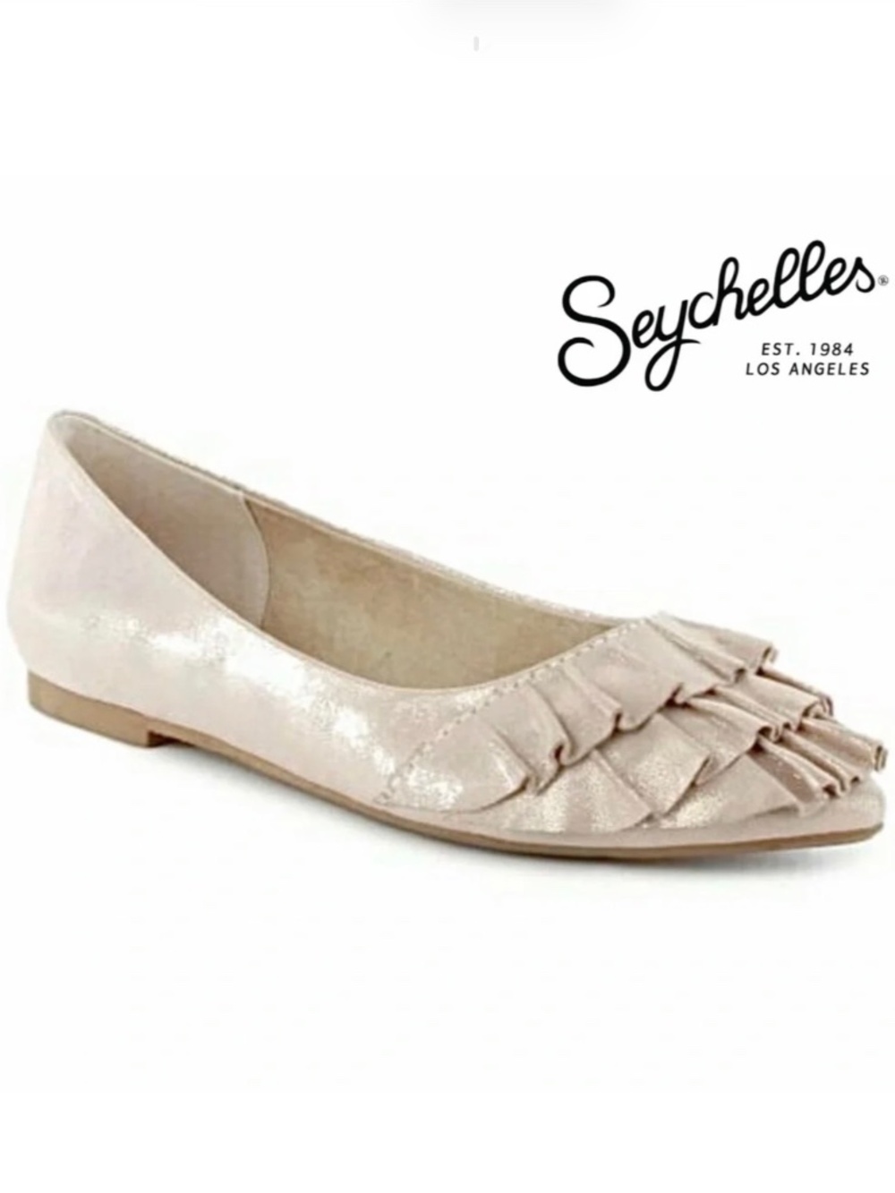 Seychelles Gold Blush Metallic Leather Downstage Ballet Pointed toe Flat Shoes